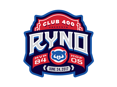 Ryno badge baseball branding chicago cubs event logo sports