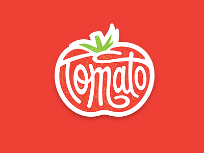 Tomato fruit hand lettering playoff red round script tomato type vegetable vinnys