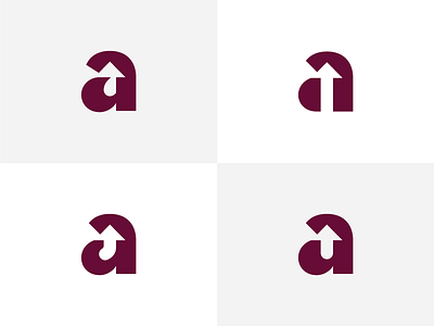 Give my 'a' some feedback a arrow brand logo mark monogram negative space options