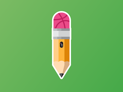 Dribbble Pencil dribbble eraser illustration pencil sketch sticker sticker mule