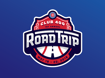 Road Trip! badge baseball chicago club 400 cubs logo road road trip