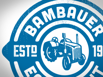 Logo Concept for a Project badge blue concept equipment established farm logo texture tractor white
