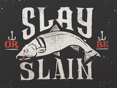 Salmon custom dead fish fishing hook salmon texture typography