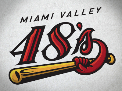 48's baseball bat custom identity logo miami team type valley
