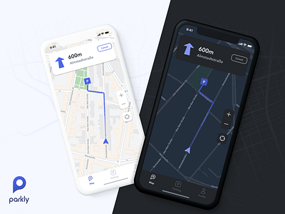 parkly app day mode vs night mode app app design car ios mobile navigation night mode parking ui user interface ux