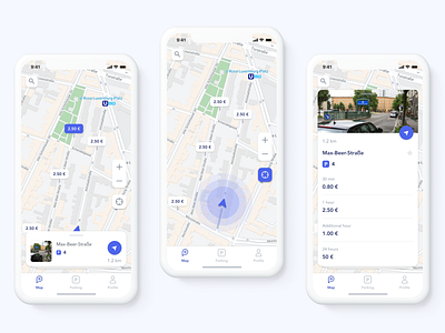 parkly app car navigation app app design car ios mobile navigation parking ui user interface ux