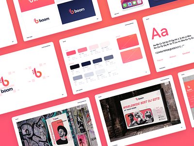 Branding for mobile music streaming app boom advertising app branding colors design guidelines home ios live logo mobile music social streaming typography ui user interface ux