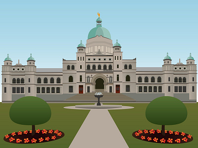 BC Legislature british columbia buildings digital illustration legislature