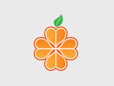 Orange Clover clover logo orange logo simple logo