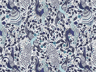 PATRÓN TEXTIL aves design diseño gráfico illustration moda patrón textil patrón textil pavos pavos textile design textiles tropic vector