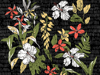 Flores tropicales design diseño gráfico flores illustration moda patrón textil textile design textiles tropic