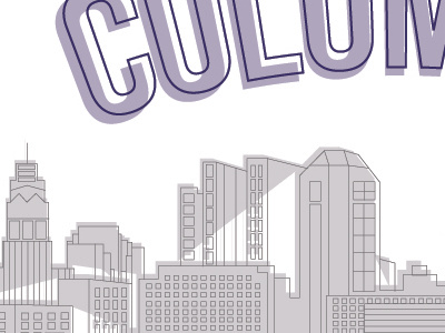 columbus skyline blue columbus graphicdesign gray illustration line art lines ohio skyline