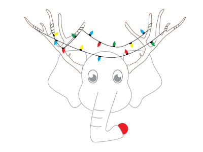 white elephant antlers christmas christmas lights elephant gift gift exchange lights presents rudolph white white elephant