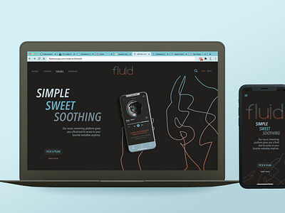 Music streaming app Landing page