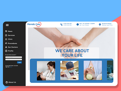 Memdic Care app design illustration ui ux web website