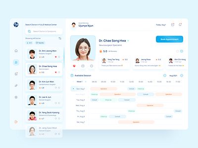 Hospital Playlist - Medical Web Dashboard App appointment clean clinic dashboard doctor health healthcare hospital light medical medicine minimal mobile app online patient playlist search ui ux web design
