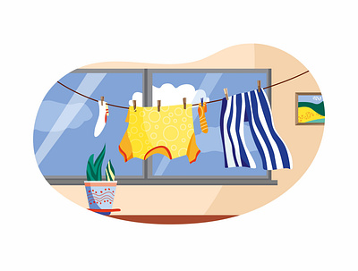 Illustration about house cleaning cleaning flat illustration minimal vector