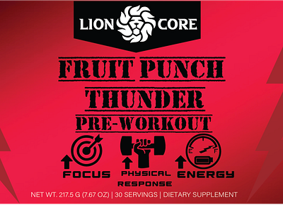 Lion Core - Fruit Punch Thunder Front Label branding design label design