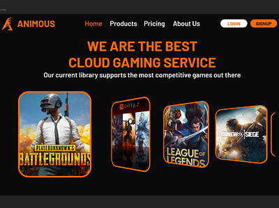 Cloud Gaming Landing Page design ui ux