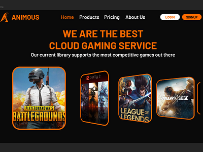 Cloud Gaming Landing Page