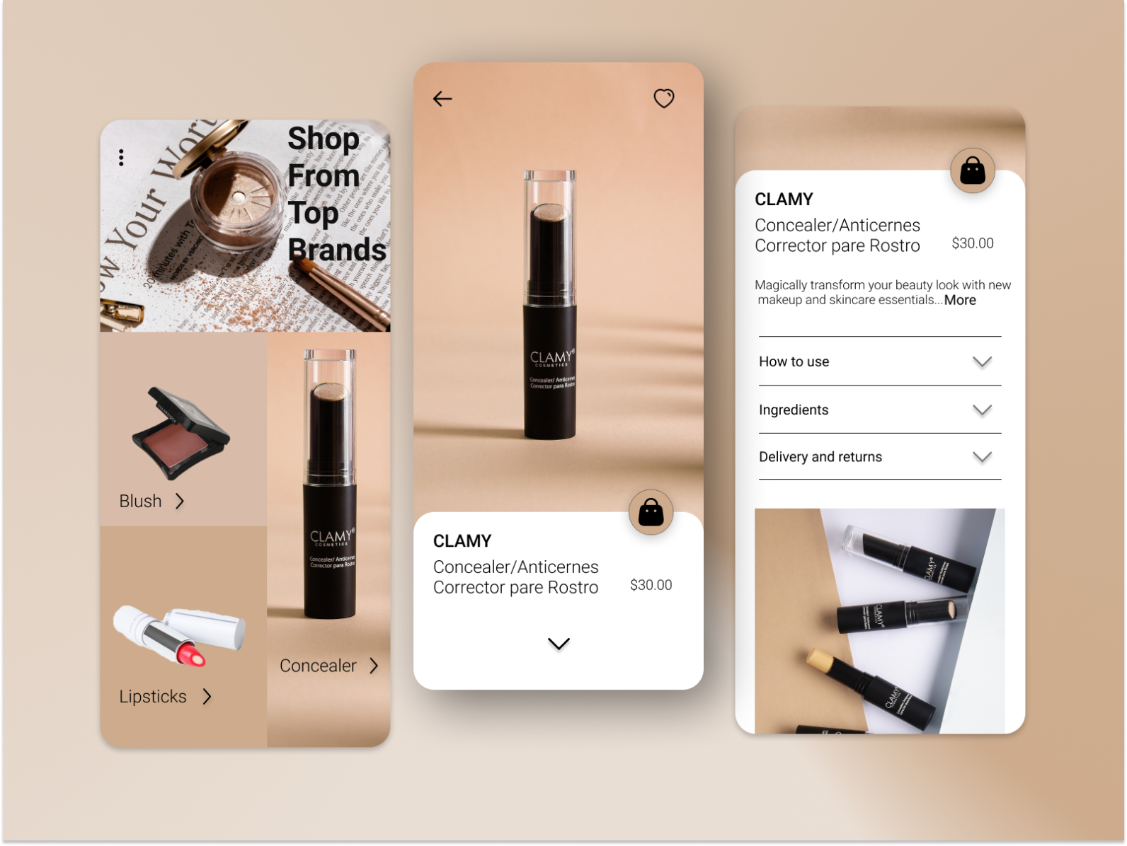 cosmetics app by Amrutha on Dribbble