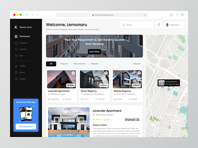 Xavier - Web App Real Estate Dashboard ✨