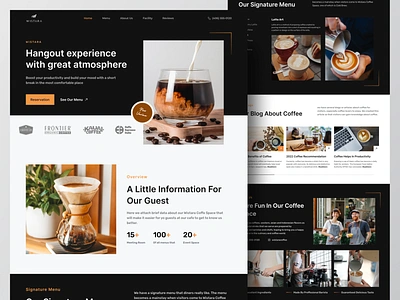 Wistara Coffee - FnB landing Page✨ cafe coffee design drink fnb food food and beverage food drink food landing page landing page restaurant ui uidesign uiux ux web website websitedesign