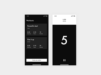 Daily UI 014 — Countdown timer app bold clean countdown countdown timer daily ui daily ui 014 dailyui design system futura hiit interface minimal minimalistic progressive timer typography ui uidesign workout