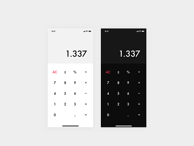 Daily UI 004 — Calculator app calculator calculator ui clean dailyui dailyui 004 dark darkmode light mobile app mobile ui typography ui uidesign