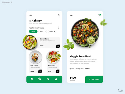 Healthy Meal! 🥘 UI App Design Concept 📱 app art branding design graphic design illustrator ui ux web website
