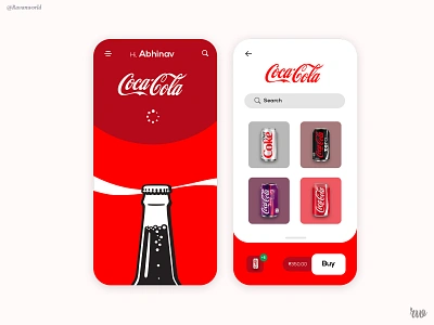 @cocacola App UI Design Concept 📱 branding clean design flat illustration illustrator minimal ui ux vector