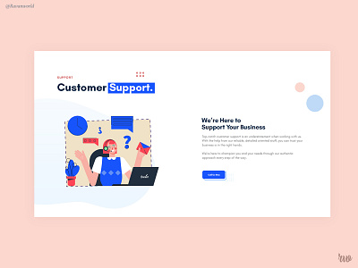 Customer Support web section - UI Design animation branding design graphic design illustration illustrator ui ux web website