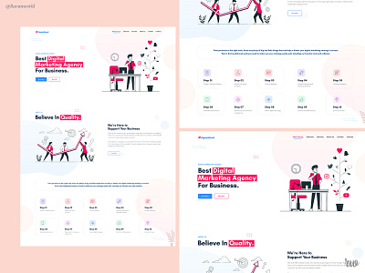 Digital Marketing Agency Web UI Design app branding design graphic design illustration illustrator ui ux web website