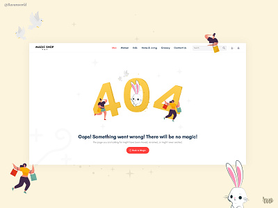 404 Page Magic Shop UI Web Design 404page app branding design graphic design illustration illustrator ui ux web website