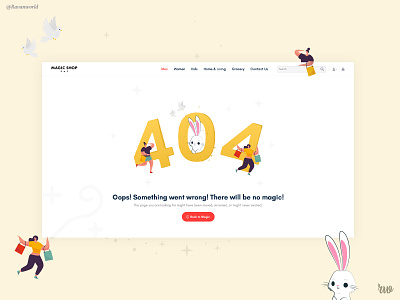 404 Page Magic Shop UI Web Design