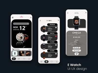 E watch App UI animation app app design branding design graphic design illustration logo ui ux
