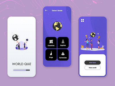 world quiz animation app app design branding design graphic design illustration ui ux