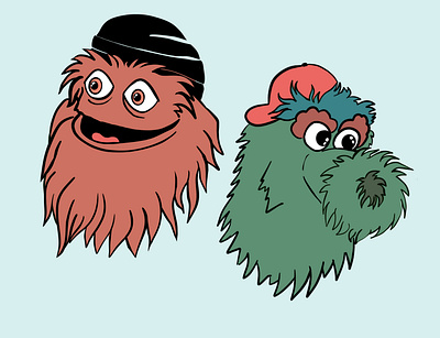 Gritty & the Phanatic design gritty illustration philadelphia phillies philly procreate sports