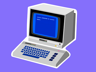 C64 - My First Computer design icon illustration vector