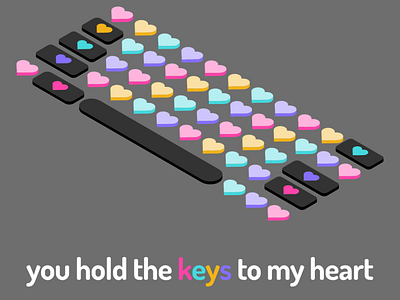 Keys To My Heart Valentines Day 2022 design illustration vector