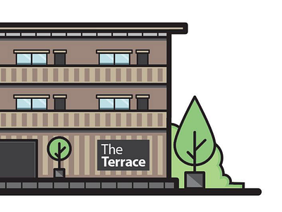 The Terrace bib branding design flat icon illustration logo marathon orange run typography vector