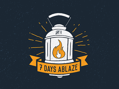 7 Days Ablaze christian flame hand drawn lantern
