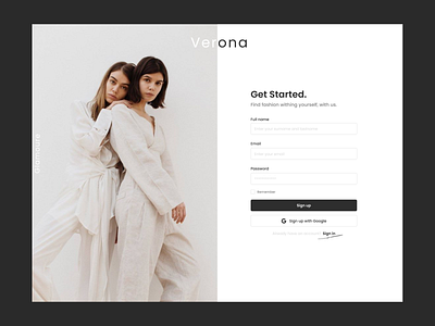 Sign up Page branding clean clothing design encyclopedia fashion shop sign in sing up ui ux web design