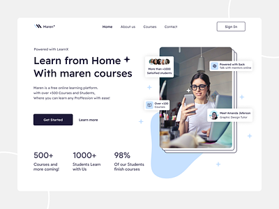 e-learning landing page UI 2.0