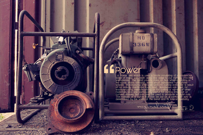 Tool Series / Power engine machinery old tools typography vintage