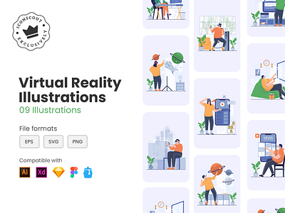 VR - Virtual Reality illustration pack
