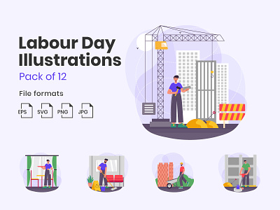 Labours Day Illustration Pack