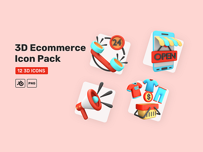 Ecommerce 3d icons pack