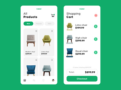 Innovative Furniture App UI Design