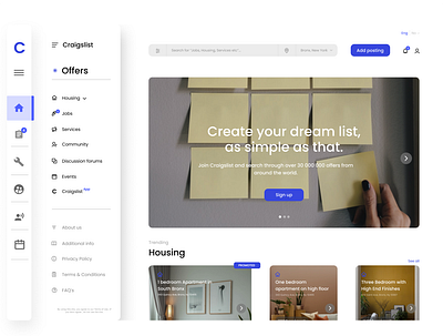 Craigslist - Website Redesign craigslist graphic design landing page redesign ui user experience user interface ux ui web design website